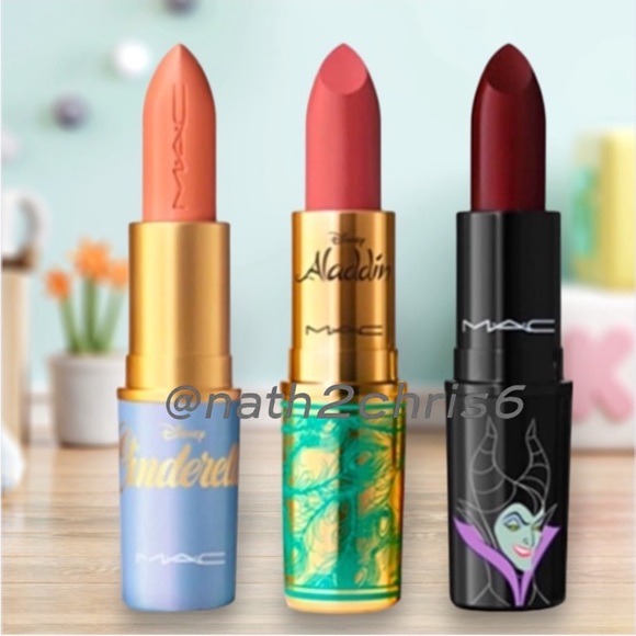 MAC Cosmetics Other - MAC x Aladdin, Maleficent, Cenderella Lipsticks NEW